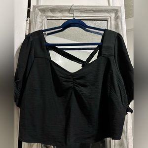 And Now This Crop Black Shirt